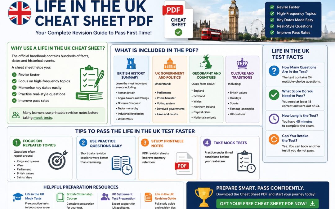 Free Life in the UK Cheat Sheet PDF